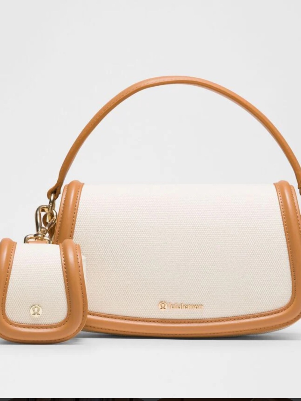NWT Lululemon canvas Top-Handle Shoulder Bag with extra mini bag/charm